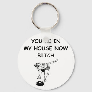 funny bowling joke key ring