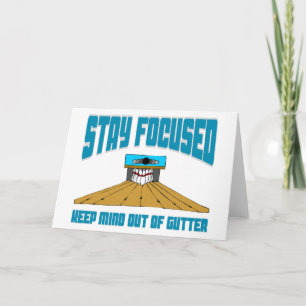 Funny Bowling Keep Mind Out Of Gutter Holiday Card