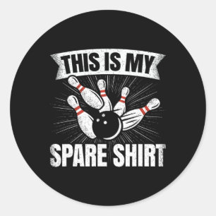 Funny Bowling Lover Bowler This Is My Spare Classic Round Sticker
