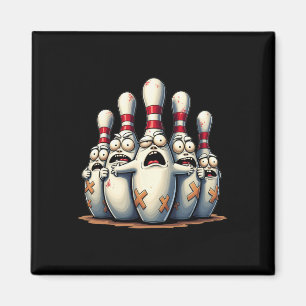 Funny Bowling Lover Bowlers Scared Pin Graphic For Magnet