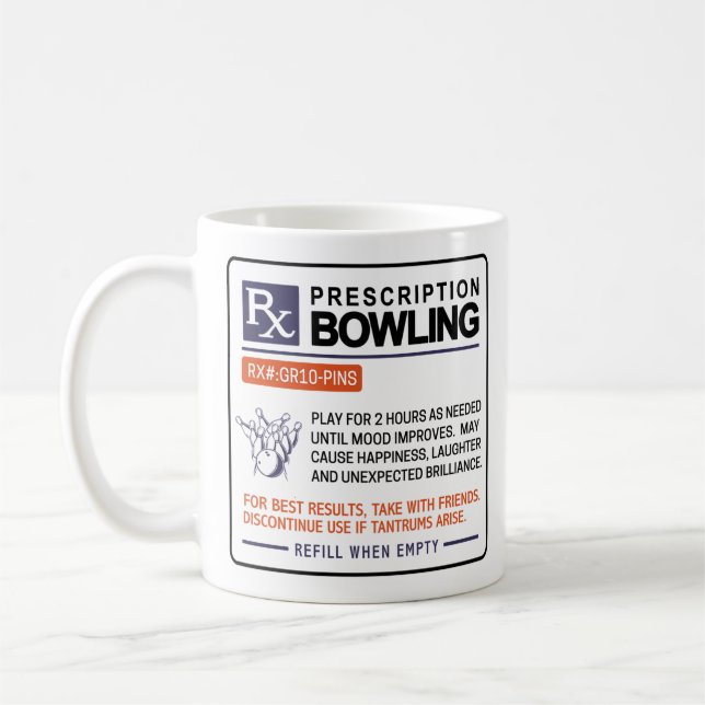 Funny Bowling Mug Prescription Design  (Left)