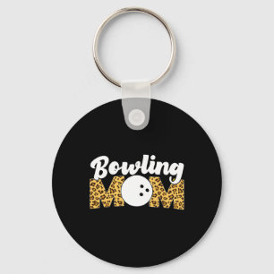 Funny Bowling Mum Leopard Cheetah Bowling Mum Key Ring