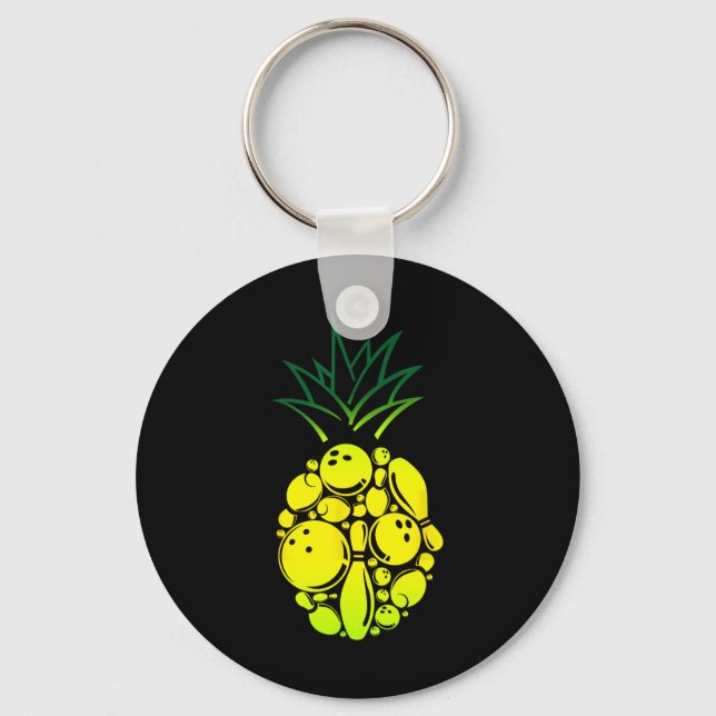 Funny Bowling Pineapple  Key Ring (Front)