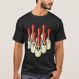 Funny Bowling Pins Cartoon Design T-Shirt