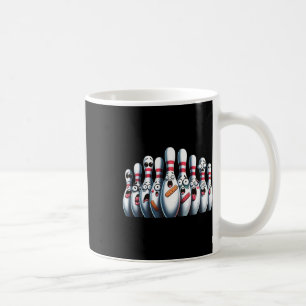 Funny Bowling Pins Cute Scared Bowling Sport Bowle Coffee Mug