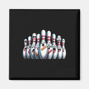 Funny Bowling Pins Cute Scared Bowling Sport Bowle Magnet