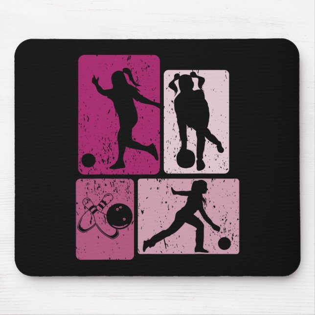 Funny Bowling Player Bowler Game Enthusiast Outfit Mouse Pad (Front)