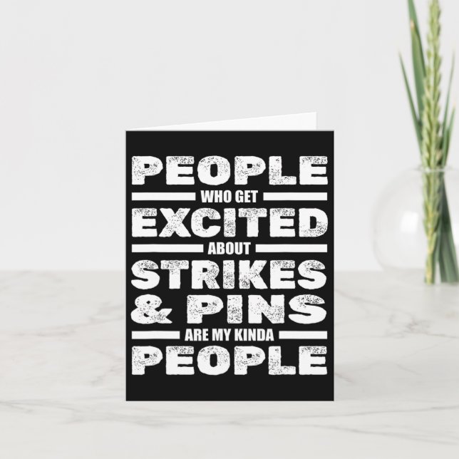 Funny Bowling Player Team Strikes Pins - Bowler Bo Card (Front)