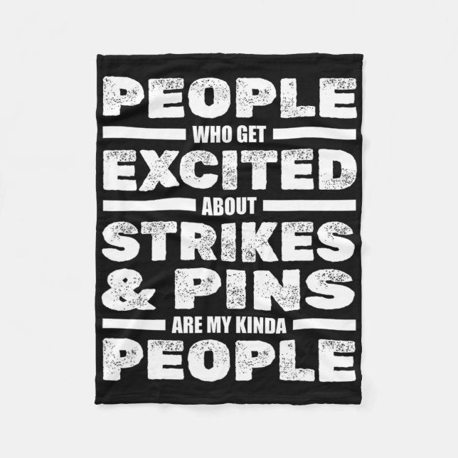 Funny Bowling Player Team Strikes Pins - Bowler Bo Fleece Blanket (Front)