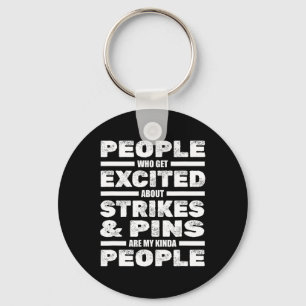Funny Bowling Player Team Strikes Pins - Bowler Bo Key Ring