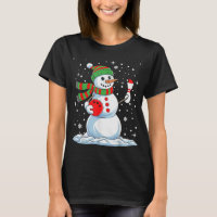 Funny Bowling Player Xmas Lights Snow Bowling Chri