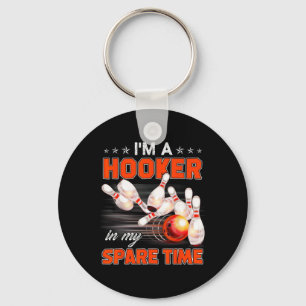 Funny Bowling Pun I'm A In My Spare Time Gifts Key Ring
