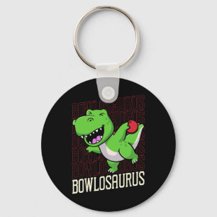 Funny Bowling Pun T-rex Dinosaur Bowlosaurus 1 Key Ring
