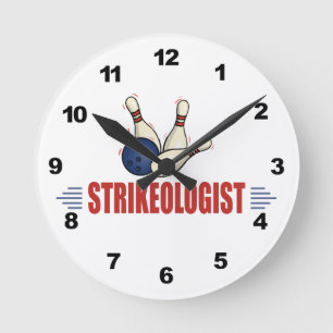 Funny Bowling Round Clock