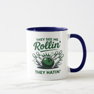 Funny Bowling Saying Retro Bowler Pins And Balls  Mug