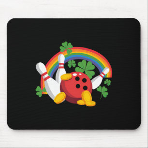 Funny Bowling Shamrock Leprechaun St Patrick's Day Mouse Pad