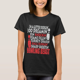 Funny Bowling Shirts Gifts Bowling Beast Tshirt