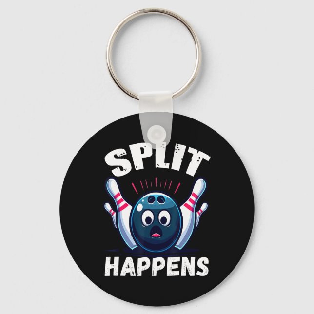 Funny Bowling Split Happens 1  Key Ring (Front)
