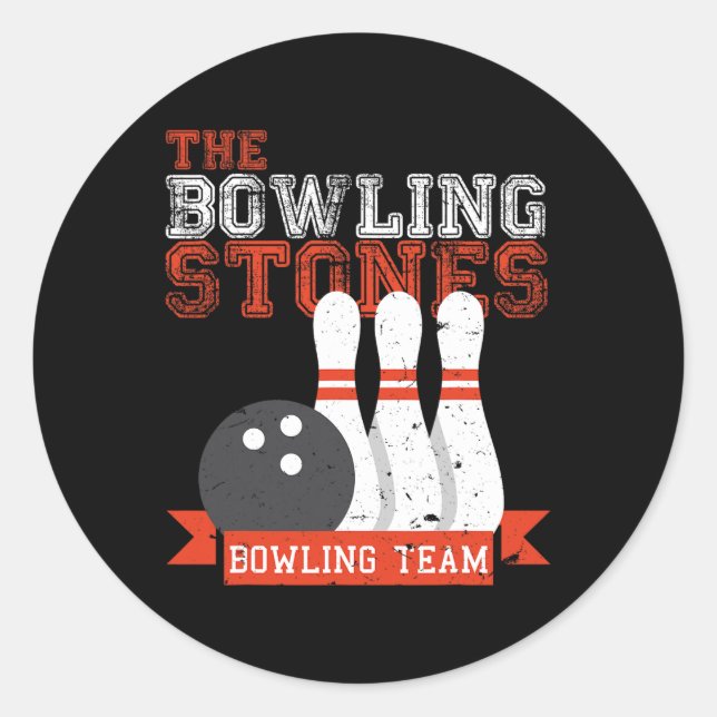 Funny Bowling Stones - Bowl Sports Team  Classic Round Sticker (Front)