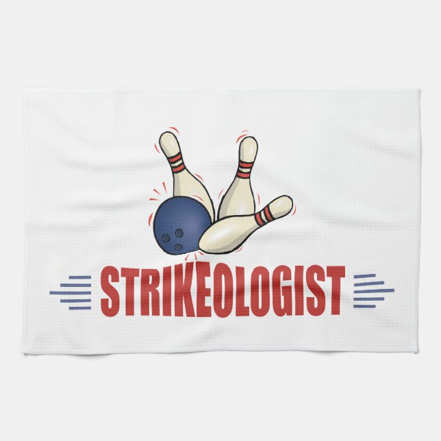 Funny Bowling Tea Towel (Horizontal)
