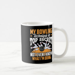 Funny Bowling Technique Ll Bowler Bowling Men Kids Coffee Mug