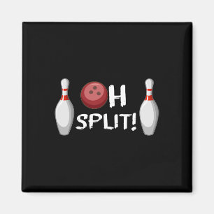 Funny Bowling Ten Pin Laughting Bowler Oh Split Ha Magnet