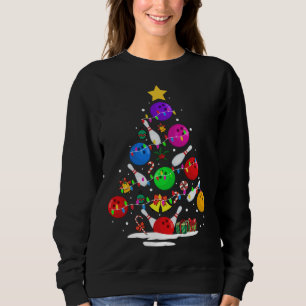 Funny Bowling Ugly Christmas Tree Lights Xmas For  Sweatshirt