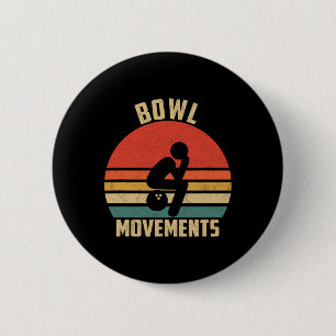Funny Bowling Vintage Retro Bowl Movements Bowlers 6 Cm Round Badge