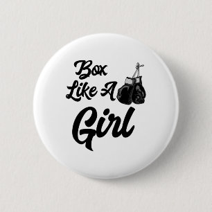 Funny Box Like A Girl T Shirt T Shirt Boxing Glove 6 Cm Round Badge