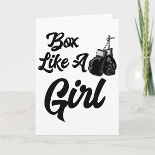 Funny Box Like A Girl T Shirt T Shirt Boxing Glove Card