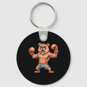 Funny Boxer Bear Boxing Player Tournament Gift Men Key Ring
