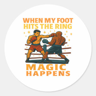 Funny Boxer Boxing Fighter Sarcastic Humour Gifts Classic Round Sticker