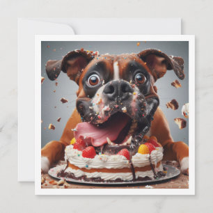 Funny Boxer card, Boxer Birthday Invitation