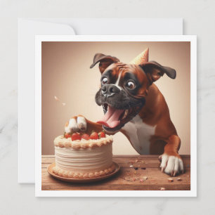 Funny Boxer card, Boxer Birthday Invitation