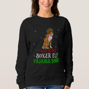 Funny Boxer Christmas Dog Hat Elf Gift For Dog Dad Sweatshirt