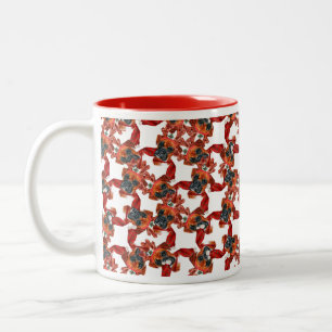 Funny Boxer Christmas Pattern Two-Tone Coffee Mug