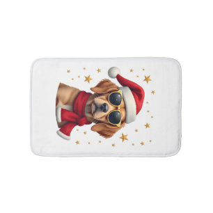 Funny Boxer Dog Christmas Lights Xmas Outfit Pajam Bath Mat