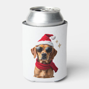 Funny Boxer Dog Christmas Lights Xmas Outfit Pajam Can Cooler