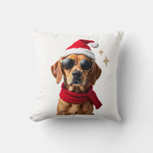 Funny Boxer Dog Christmas Lights Xmas Outfit Pajam Cushion