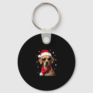 Funny Boxer Dog Christmas Lights Xmas Outfit Pajam Key Ring