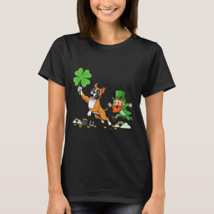 Funny boxer dog clover st patricks day womens mens T-Shirt