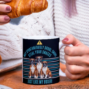 Funny Boxer Dog Drool Warning Coffee Mug
