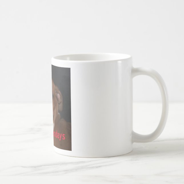 Funny Boxer Dog 'I Hate Mondays' Novelty Mug (Right)