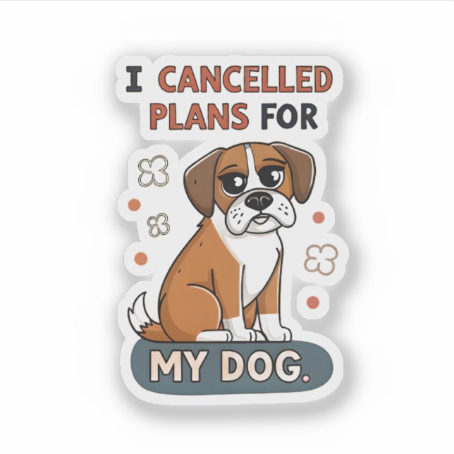 Funny Boxer Dog Quote Cartoon Illustration (Front)