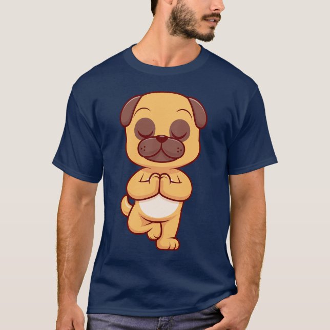 Funny Boxer Dog Yoga Pose Pet Humor Yoga LoverGift T-Shirt (Front)