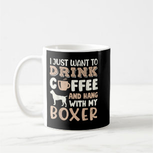 Funny Boxer Drink Coffee Hand With Dog Mum Gift Mug