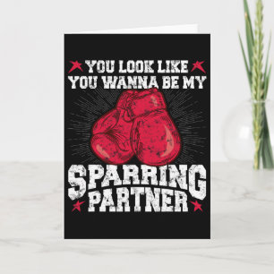 Funny Boxer Kickboxing Fighter Boxing Sparring Par Card