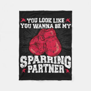 Funny Boxer Kickboxing Fighter Boxing Sparring Par Fleece Blanket