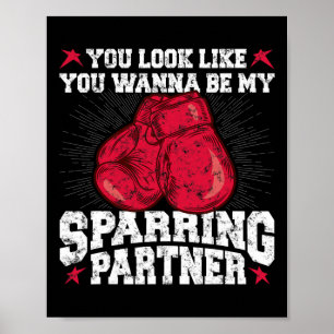 Funny Boxer Kickboxing Fighter Boxing Sparring Par Poster
