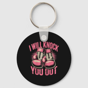 Funny Boxer Knock You Out Boxing Gloves I Will Kno Key Ring